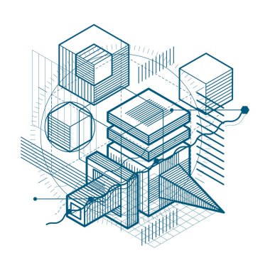 Elemanları ile izometrik soyutlama