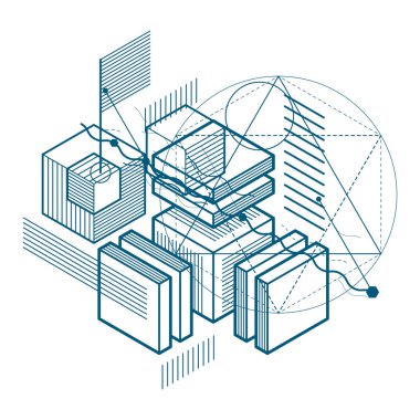 Elemanları ile izometrik soyutlama