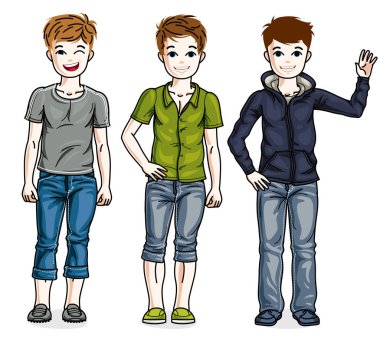 yakışıklı çizgi film erkek seti