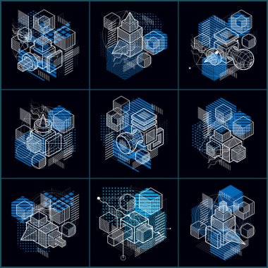 Elemanları ile izometrik soyutlama