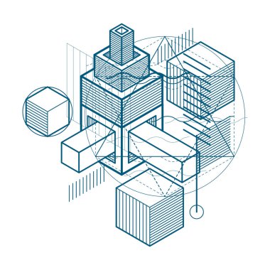 Elemanları ile izometrik soyutlama