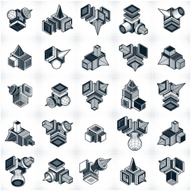 Soyut şekiller koleksiyonu.