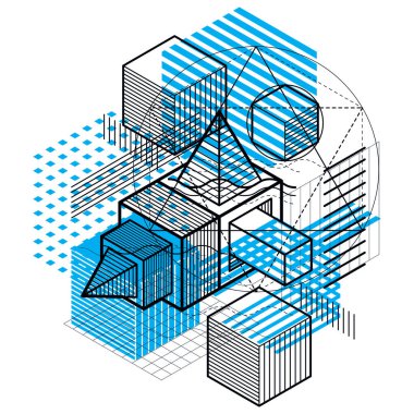 Elemanları ile izometrik soyutlama