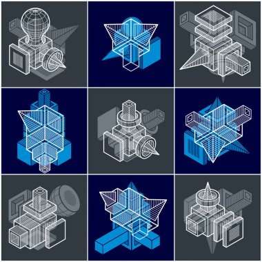 Soyut şekiller koleksiyonu.