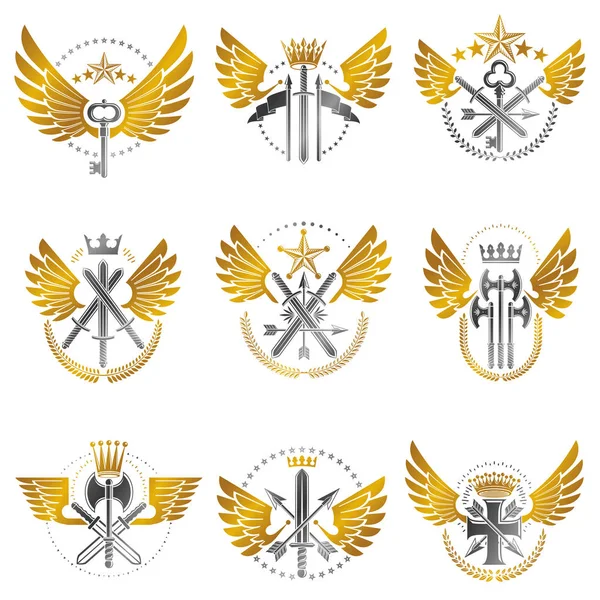 Conjunto de emblemas religiosos — Vector de stock
