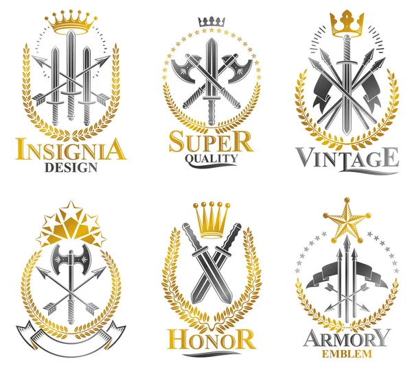 Conjunto de emblemas religiosos — Vetor de Stock