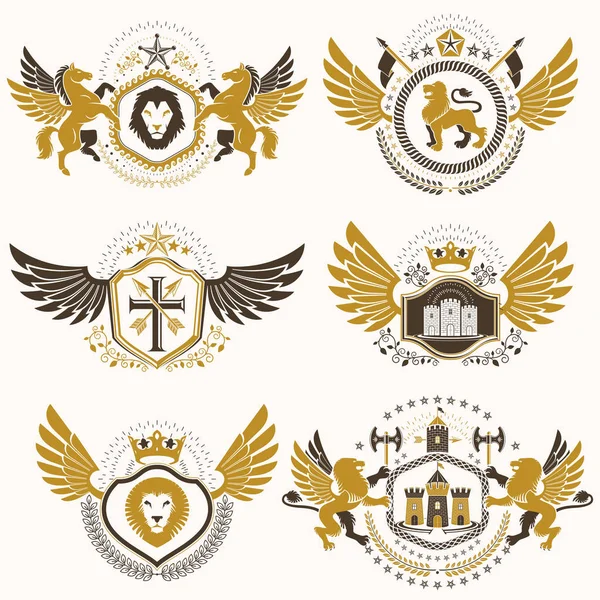 Vintage emblems collection — Stock Vector