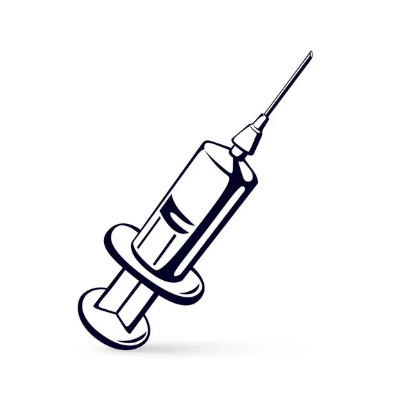 Plastic disposable syringe — Stock Vector