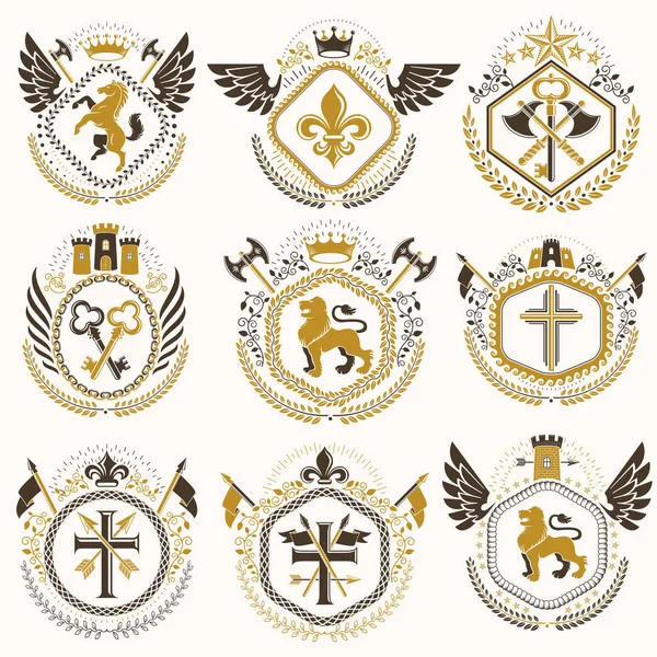 Vintage emblems collection — Stock Vector