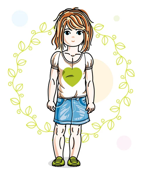 Küçük karikatür Kızıl saçlı kadın