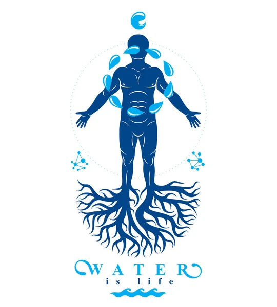 Čistý Vodní ekologie symbol — Stockový vektor