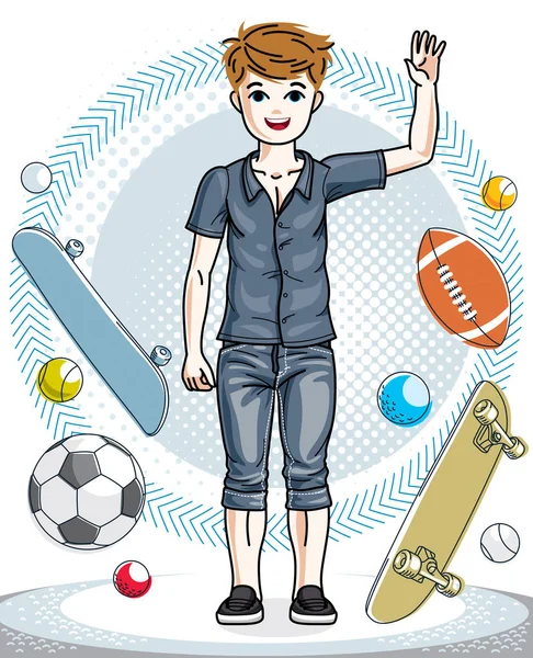 Knappe cartoon man — Stockvector