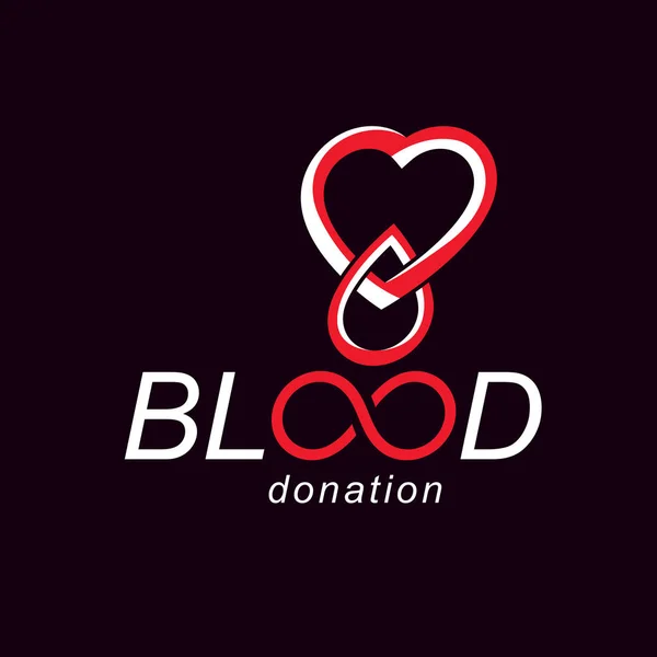 Blod donation logotype — Stock vektor