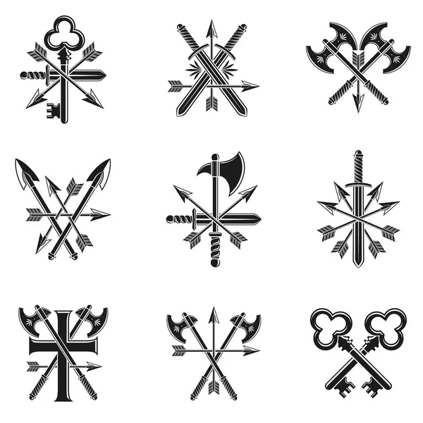 Conjunto de emblemas religiosos — Vector de stock