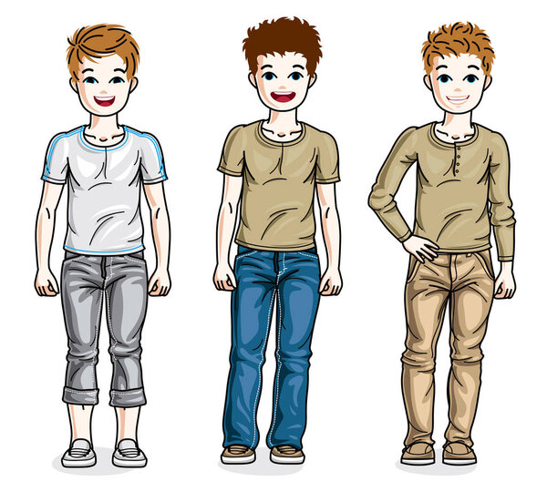 handsome cartoon male set