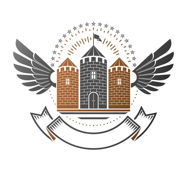 Embleem van het oude kasteel — Stockvector