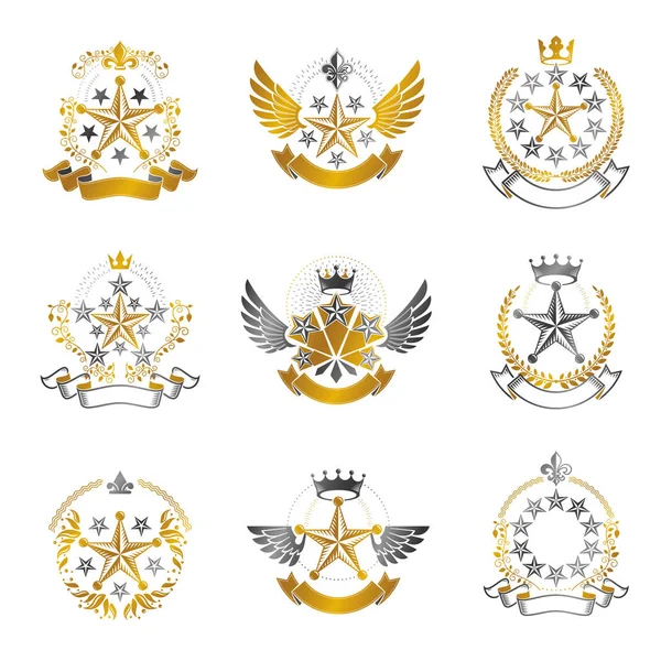 Conjunto de emblemas religiosos — Archivo Imágenes Vectoriales