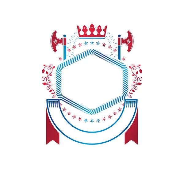 Emblème avec couronne royale — Image vectorielle