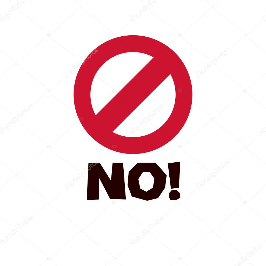 Vector illustration design of Red No rejection symbol, disapproved isolated on white background