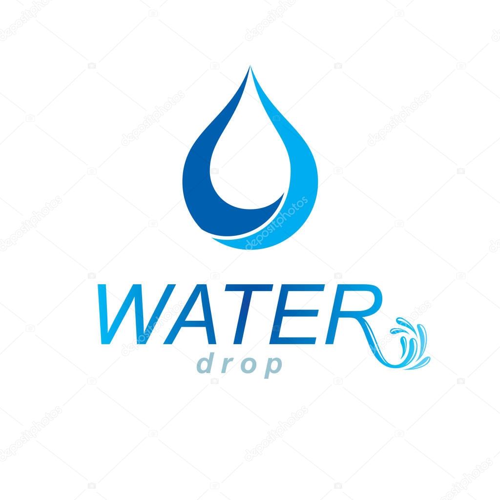 Vector illustration of Pure aqua ecology symbol. Human water consumption theme