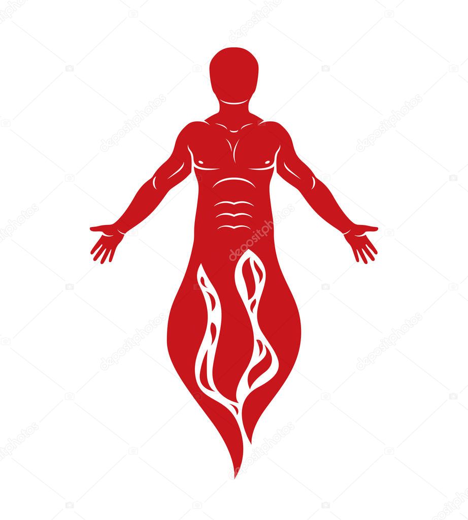 strong male body silhouette