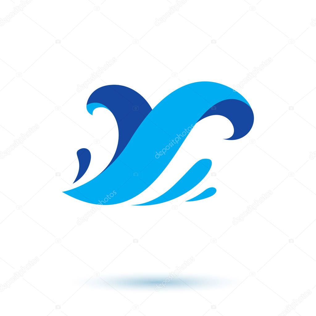 Vector illustration of Pure aqua ecology symbol. Human water consumption theme