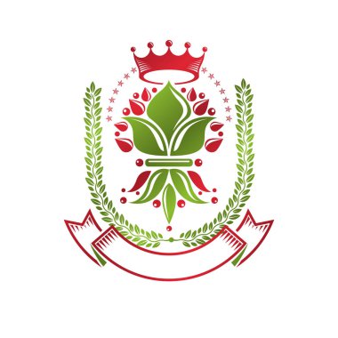 lily çiçek ile dekoratif amblemi