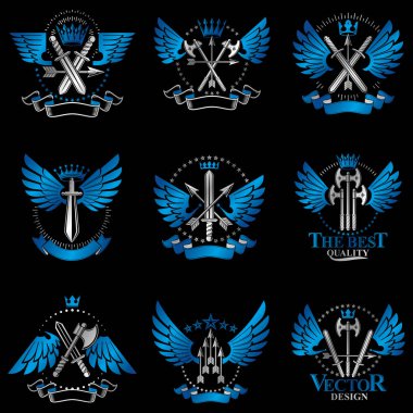 Vintage silah Amblemler ayarla