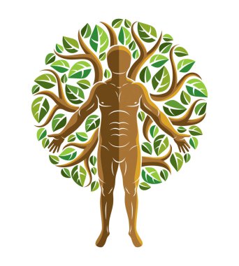 Güçlü erkek vektör grafik çizim