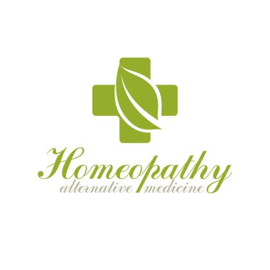 Dini Hıristiyanlık Cross yeşil bahar yaprakları ile oluşan. 