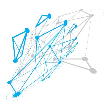 soyut geometrik 3d tel kafes nesnesi