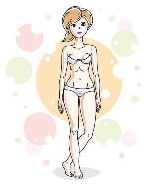 Çekici genç sarışın kadın.