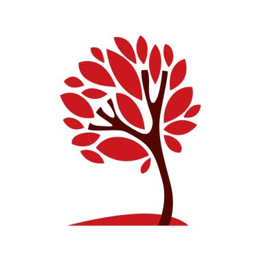 Sanatsal stilize doğal sembolü, yaratıcı ağaç illüstrasyon. 