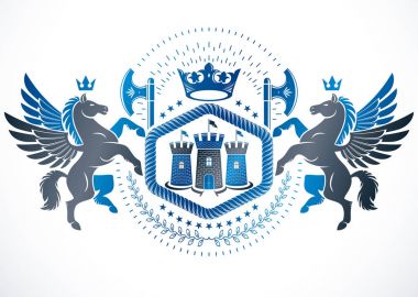 Heraldik tasarım, vektör vintage amblemi 