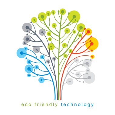 Fütüristik ağaç vektör çizim