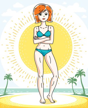 Çekici genç Kızıl saçlı kadın 