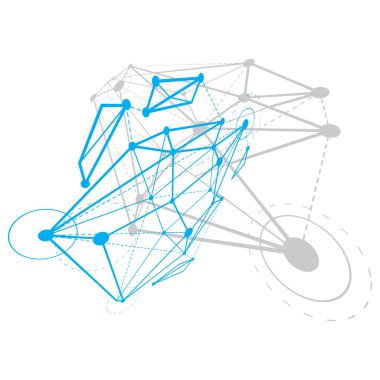 Soyut geometrik 3d yönlü nesne, modern dijital teknoloji 