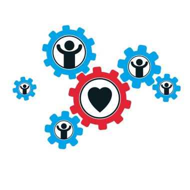 Sosyal ilişkiler kavramsal logosu, benzersiz vektör simgesi