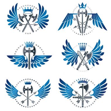 Vintage silah Amblemler ayarla