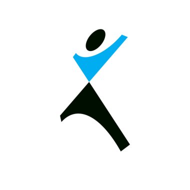 Neşeli soyut birey vektör çizim 