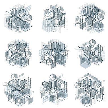 izometrik elemanları ile geometrik desenler