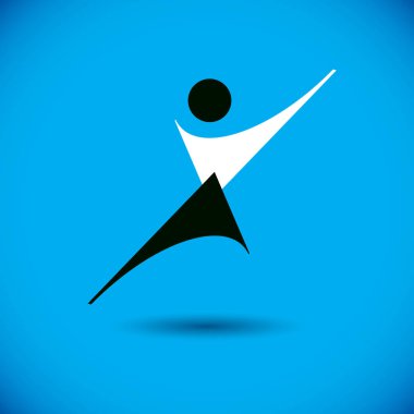 Heyecanlı soyut kişi vektör çizim 