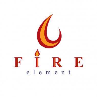 Yanan ateşi, doğa eleman vektör logo gücü 