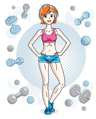 Kızıl saçlı atletik kadın