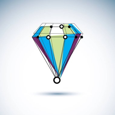 Teknoloji kavramsal logo. İzometrik tasarlamak vektör 