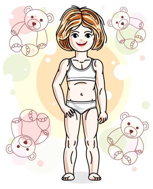 Sevimli mutlu küçük Kızıl saçlı kız