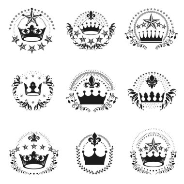 Kraliyet kron amblem seti