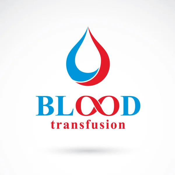 Inscrição de transfusão de sangue feita com símbolo de infinito vetorial —  Vetores de Stock
