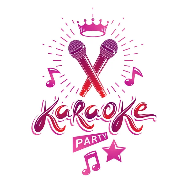 Karaoke party promóciós poszter design — Stock Vector