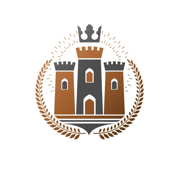 Embleem van het oude kasteel. — Stockvector